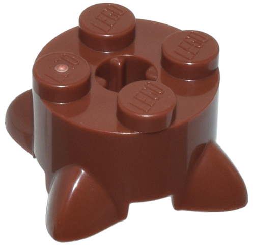 Brick, Round 2 x 2 with 4 Roots / Feet and Axle Hole