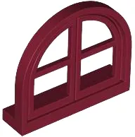 Window 1 x 4 x 3, Rounded Top with 4 Panes and Sill