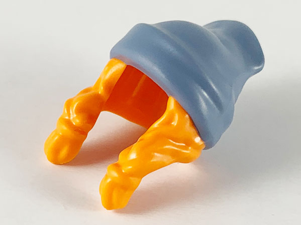 Minifigure, Hair Combo, Hair with Hat, 2 Braids over Shoulders with Molded Sand Blue Beanie Pattern