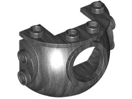 Panel 4 x 2 x 2 2/3 Round with Circular Hole and Studs on Sides