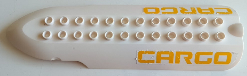 Duplo Airplane Large Cabin Roof 5 x 16 with Yellow 'CARGO' Pattern on Both Sides (Stickers) - Set 7843