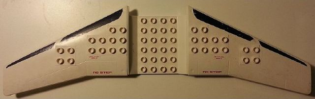 Duplo Airplane Large Wings 9 x 30 with Black Stripes on Front Edges, Red 'NO STEP' and 'JET FUEL ONLY' Pattern on Both Sides (Stickers) - Set 7840