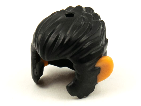 Minifigure, Hair and Sideburns, Swept Back with Molded Nougat Ears Pattern