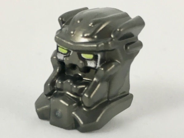 Minifigure, Head, Modified Bionicle Inika Toa Hewkii Pattern