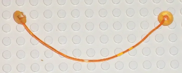 Clikits Cord, Jelly String  96mm with 2 Trans-Light Orange Caps Side Attachment