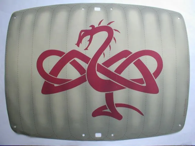 Cloth Sail 45 x 33 Rectangle Curved with Red Viking Snake Pattern