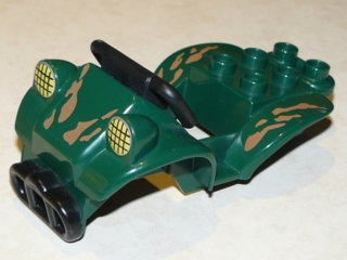 Duplo Cabin 4 x 7 x 2 Four Wheel Bike with Black Handlebars with Mud Spots Pattern