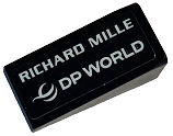 Slope 18 2 x 1 x 2/3 with White 'RICHARD MILLE' and DP WORLD Logo Pattern Model Left Side (Sticker) - Set 76919