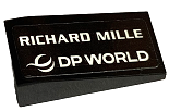Slope 18 2 x 1 x 2/3 with White 'RICHARD MILLE' and DP WORLD Logo Pattern Model Right Side (Sticker) - Set 76919