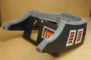 Duplo Boat Aft Cabin with Red Windows and Door Opening