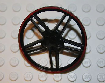 Wheel Cover 5 Spoke without Center Stud - 35mm D. - with Red Edge