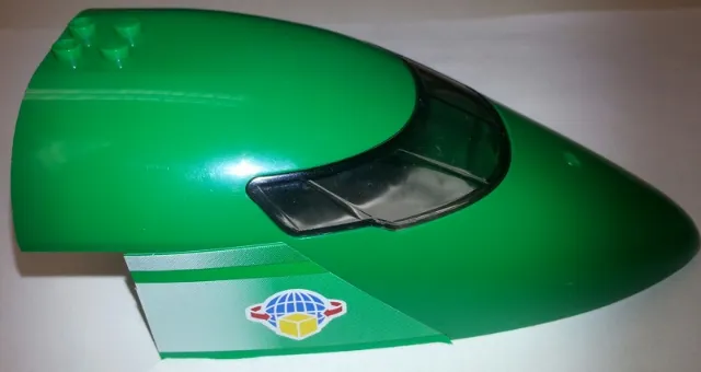 Aircraft Fuselage Forward Top Curved 8 x 16 x 5 with Trans-Brown Glass with Box and Arrows and Globe Pattern on Both Sides (Stickers) - Set 7734