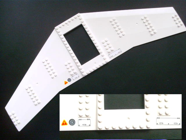 Wing Plate 20 x 56 with 6 x 10 Cutout and No Holes with Warning Sign, Filler Cap and Hatches Pattern (Stickers) - Set 7893