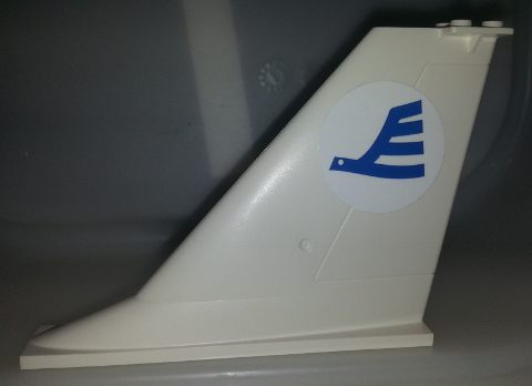 Tail 14 x 2 x 8 with Blue Airline Bird Pattern on Both Sides (Stickers) - Set 60104