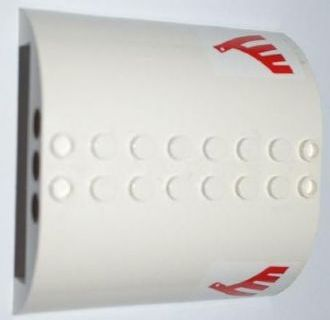 Slope, Curved 8 x 8 x 2 Double with Red Airline Bird Pattern on Both Sides (Stickers) - Set 3182