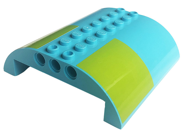 Slope, Curved 8 x 8 x 2 Double with Lime Square Pattern on Both Sides (Stickers) - Set 41256