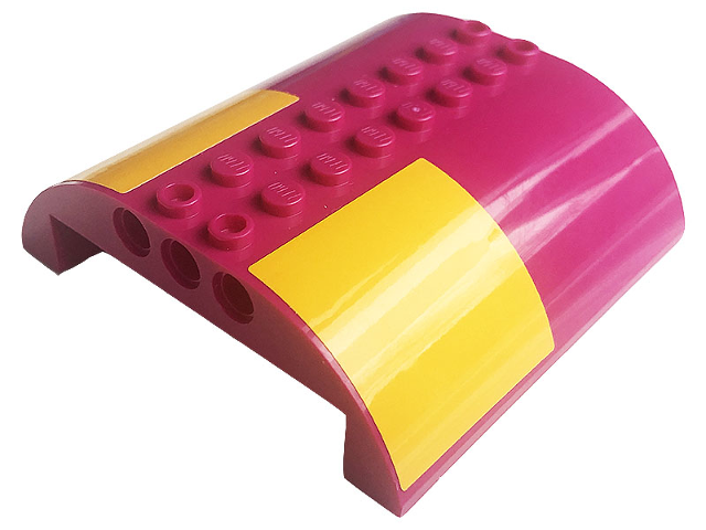 Slope, Curved 8 x 8 x 2 Double with Bright Light Orange Square Pattern on Both Sides (Stickers) - Set 41256