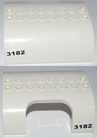 Slope, Curved 8 x 8 x 2 Double with Cutout with Black '3182' Pattern on Both Sides (Stickers) - Set 3182