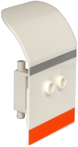 Door 2 x 4 x 6 Curved Aircraft with Light Bluish Gray and Orange Stripes Pattern