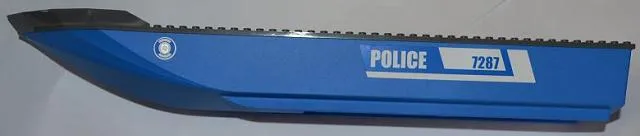 Boat, Hull Unitary 51 x 12 x 6 with Dark Bluish Gray Top with 'POLICE' and '7287' Pattern on Both Sides (Stickers) - Set 7287
