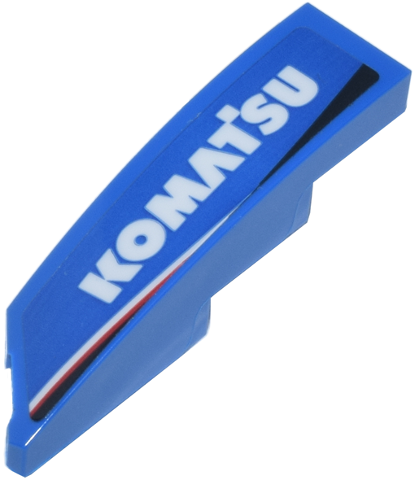 Wedge 4 x 1 Right with White 'KOMATSU' and Black and Red Stripe Pattern (Sticker) - Set 77249