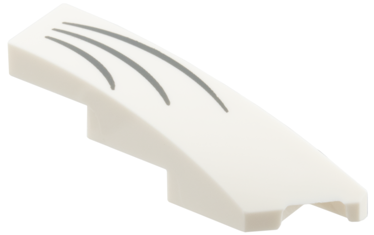 Wedge 4 x 1 Right with 3 Dark Bluish Gray Curved Lines Pattern