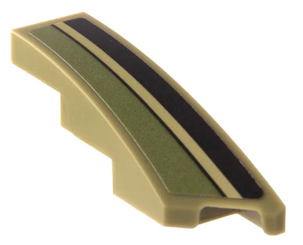 Wedge 4 x 1 Right with Black and Gold Stripes Pattern (Sticker) - Set 76923