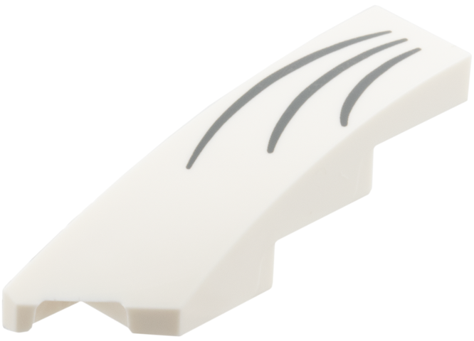 Wedge 4 x 1 Left with 3 Dark Bluish Gray Curved Lines Pattern