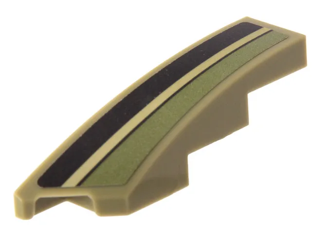 Wedge 4 x 1 Left with Black and Gold Stripes Pattern (Sticker) - Set 76923