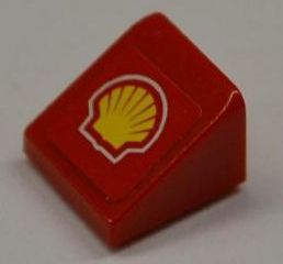 Slope 30 1 x 1 x 2/3 with Shell Logo Pattern (Sticker) - Sets 8123 / 8153