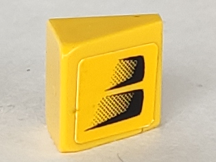 Slope 30 1 x 1 x 2/3 with Black Air Intake Double Faded on Yellow Background Pattern Model Left Side (Sticker) - Set 8124
