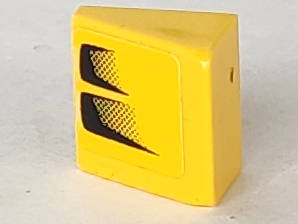 Slope 30 1 x 1 x 2/3 with Black Air Intake Double Faded on Yellow Background Pattern Model Right Side (Sticker) - Set 8124