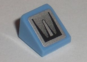 Slope 30 1 x 1 x 2/3 with Black Taillight Fade on Silver Background Pattern (Sticker) - Sets 8186 / 8193