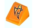 Slope 30 1 x 1 x 2/3 with Orange Flame Pattern Model Left (Sticker) - Set 8135