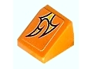 Slope 30 1 x 1 x 2/3 with Orange Flame Pattern Model Right (Sticker) - Set 8135