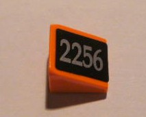 Slope 30 1 x 1 x 2/3 with Silver '2256' on Black Pattern Model Left (Sticker) - Set 10133