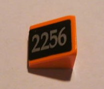 Slope 30 1 x 1 x 2/3 with Silver '2256' on Black Pattern Model Right (Sticker) - Set 10133