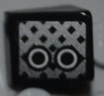 Slope 30 1 x 1 x 2/3 with Grille and 2 Black and White Circles Pattern Model Left Side (Sticker) - Set 8186