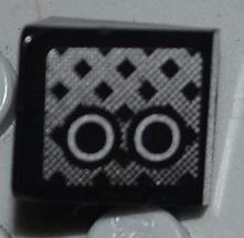 Slope 30 1 x 1 x 2/3 with Grille and 2 Black and White Circles Pattern Model Right Side (Sticker) - Set 8186