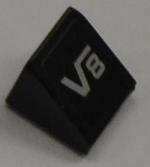 Slope 30 1 x 1 x 2/3 with Silver 'V8' on Black Background Pattern (Sticker) - Set 8186
