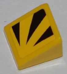 Slope 30 1 x 1 x 2/3 with 3 Black Triangular Shapes Pattern Model Right Side (Sticker) - Set 8228