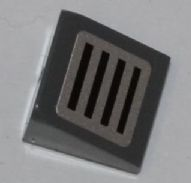 Slope 30 1 x 1 x 2/3 with Black Grille Pattern (Sticker) - Set 7977