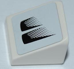 Slope 30 1 x 1 x 2/3 with Black Air Intake Double Faded on White Background Pattern Model Left (Sticker) - Set 8149