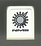 Slope 30 1 x 1 x 2/3 with Black and Silver Button and 'NMIII' Pattern (Sticker) - Set 8899