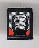 Slope 30 1 x 1 x 2/3 with Silver and Red Air Intake Pattern (Sticker) - Set 8899