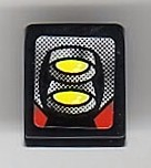 Slope 30 1 x 1 x 2/3 with Yellow and Silver Front Lights Pattern (Sticker) - Set 8899