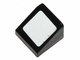 Slope 30 1 x 1 x 2/3 with White Square Pattern (Sticker) - Set 30195