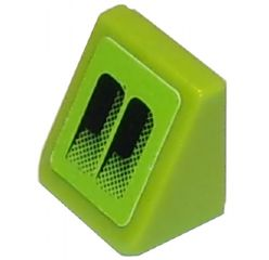 Slope 30 1 x 1 x 2/3 with Black Air Intake Double Faded on Lime Background Pattern Model Left Side (Sticker) - Set 8133