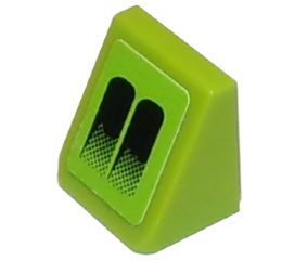 Slope 30 1 x 1 x 2/3 with Black Air Intake Double Faded on Lime Background Pattern Model Right Side (Sticker) - Set 8133