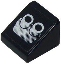 Slope 30 1 x 1 x 2/3 with Exhaust Pipes on Black Background Pattern Darker Toward Model Right (Sticker) - Set 8147